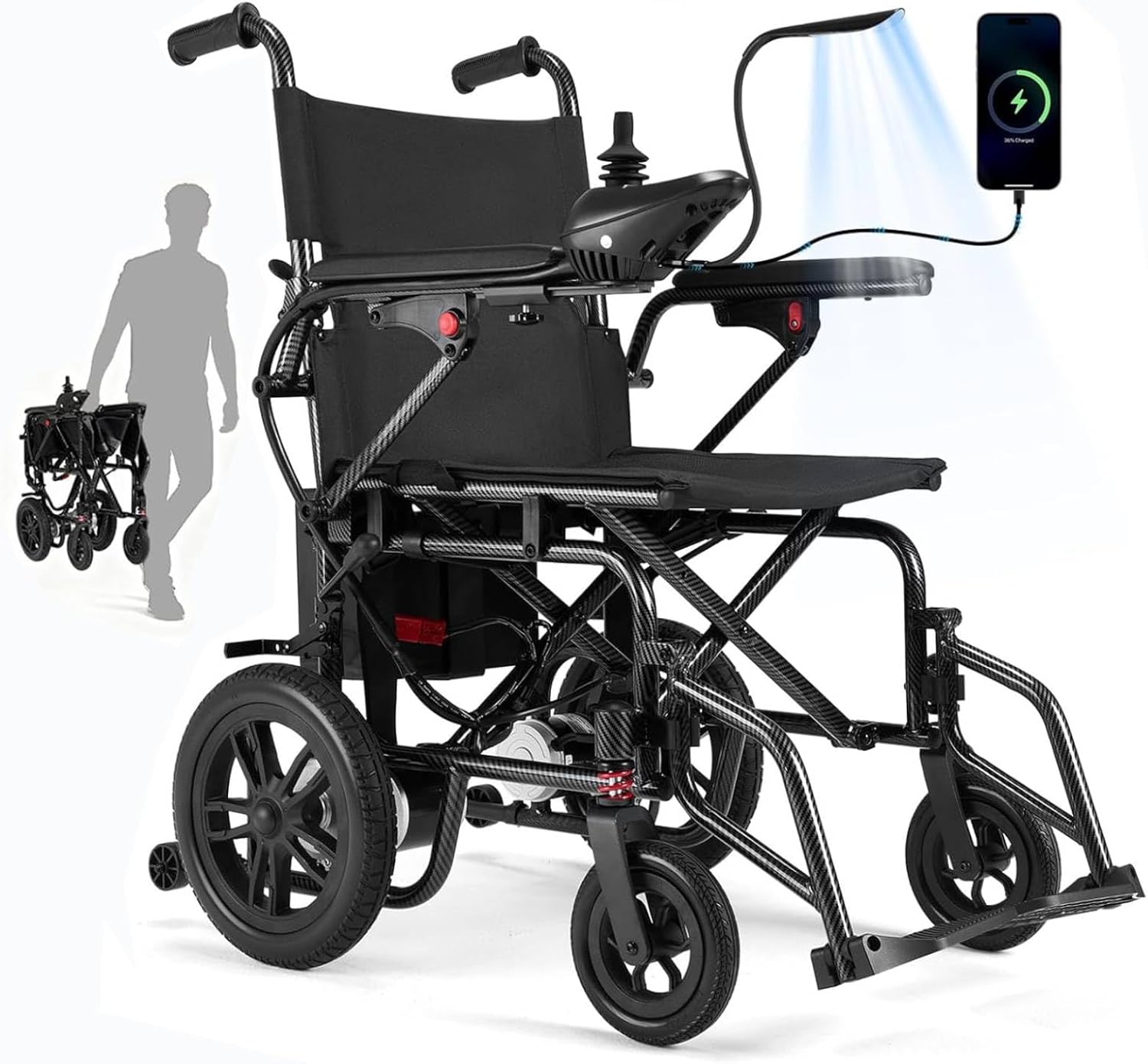 Electric Wheelchairs for Adults，Lightweight Foldable