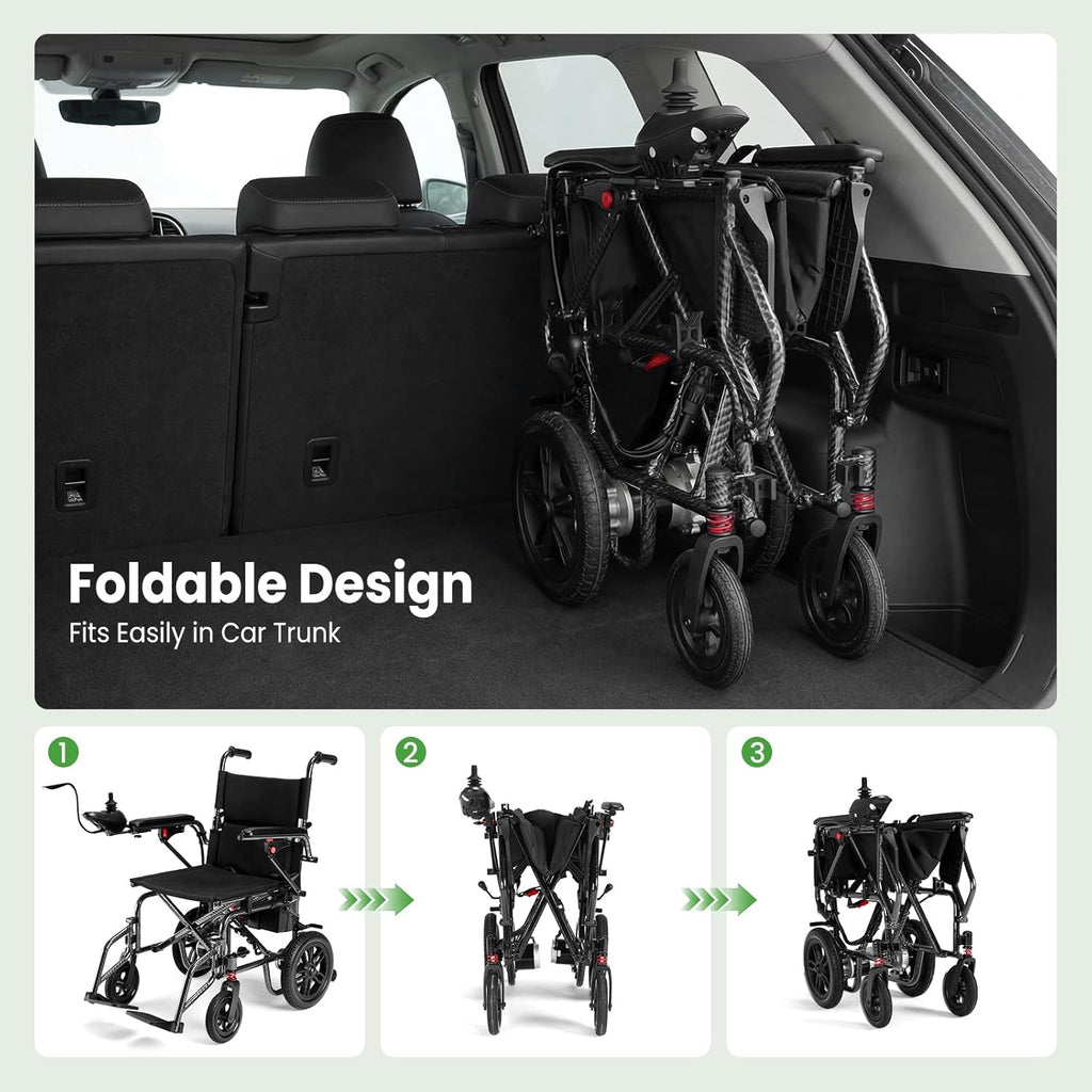 Electric Wheelchairs for Adults，Lightweight Foldable