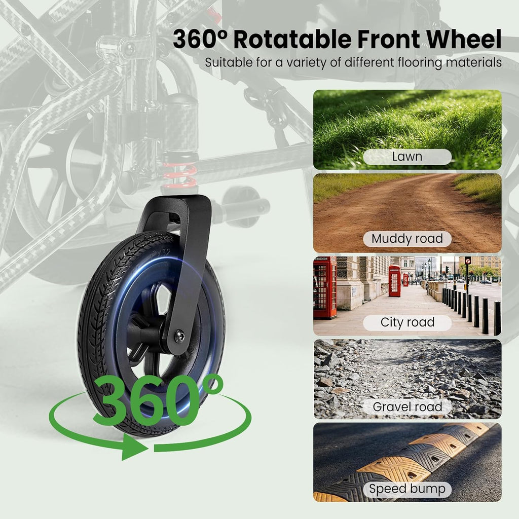 Electric Wheelchairs for Adults，Lightweight Foldable
